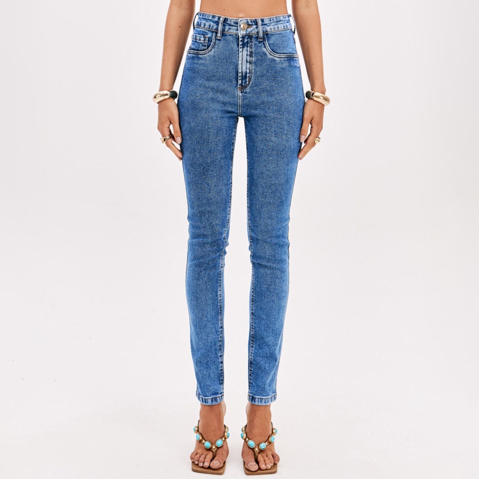 Calça Jeans Lança Perfume Héstia Skinny Pr26 Azul Feminino