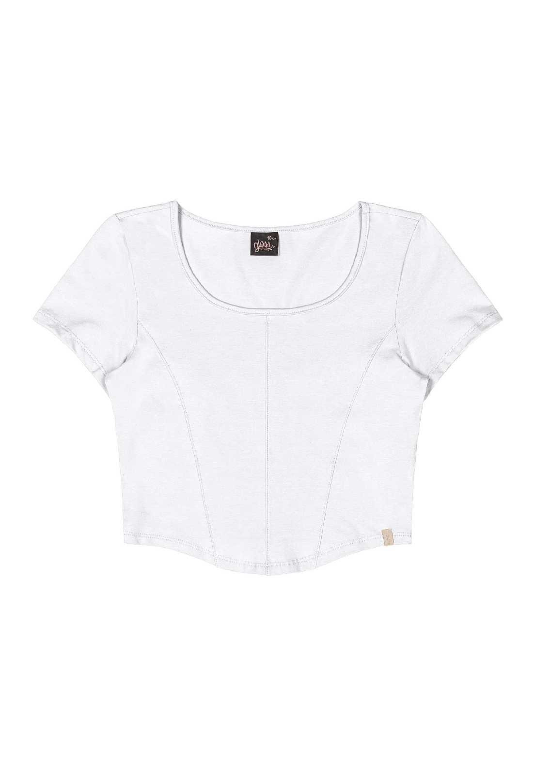 Infantil – Blusa Juvenil em Cotton Gloss Branco