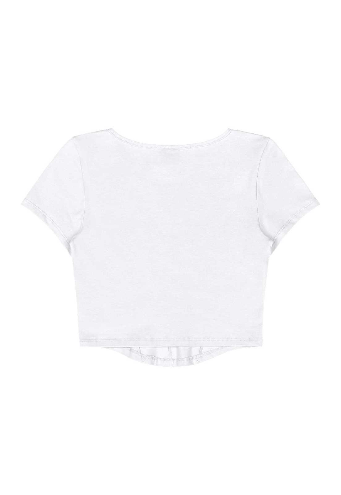 Vista 3 Infantil - Blusa Juvenil em Cotton Gloss rosa Gloss rosa