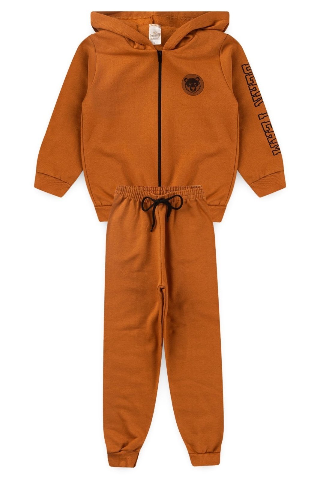 Vista 2 Infantil - Conjunto Moletom Peluciado Masculino Bear Team - Caramelo Mega Kids unico Mega Kids unico