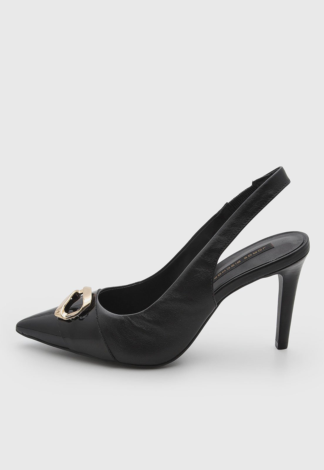 Scarpin Feminino Jorge Bischoff Couro Salto Alto Preto