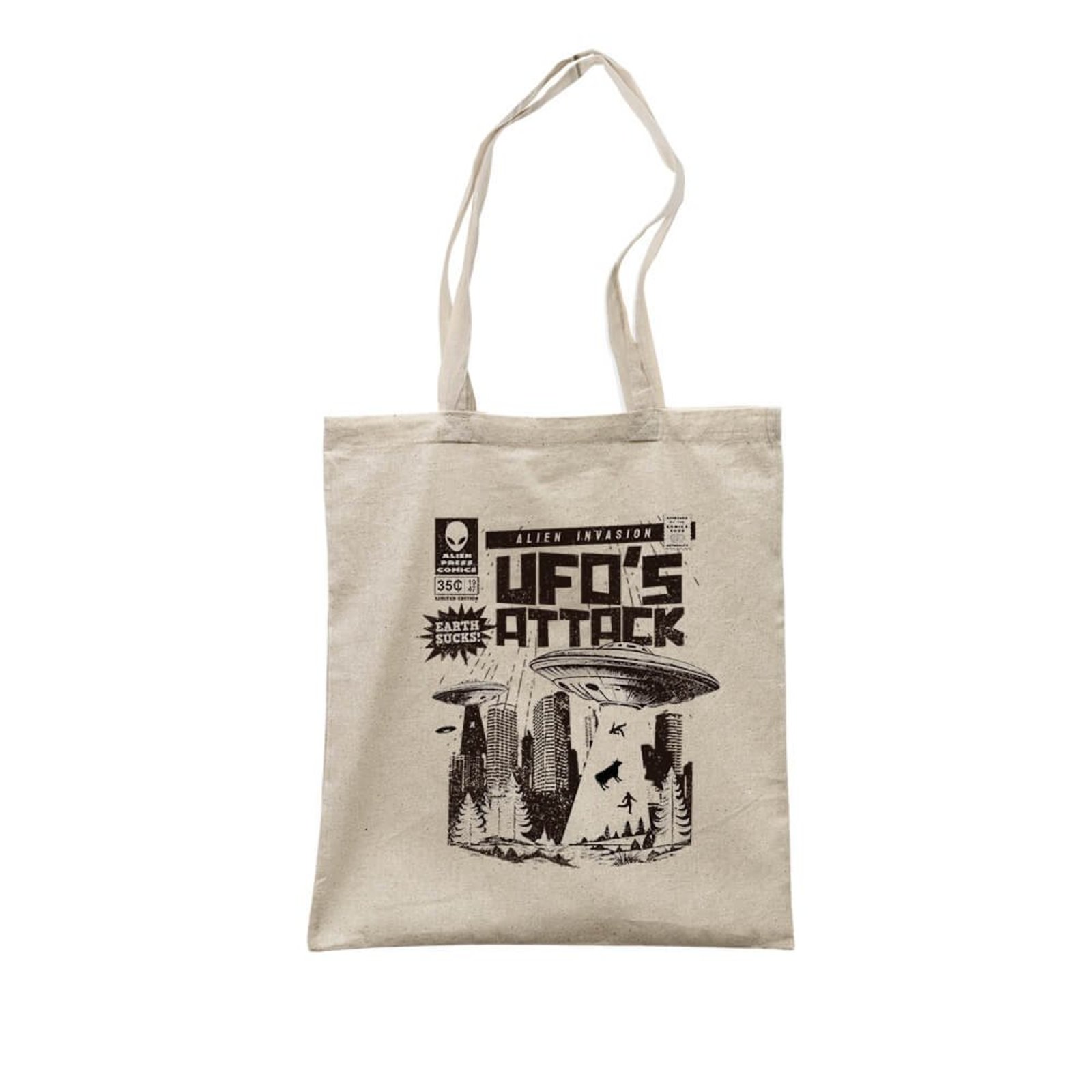 Ecobag Alien Invasion - Bege - Casual - Studio Geek