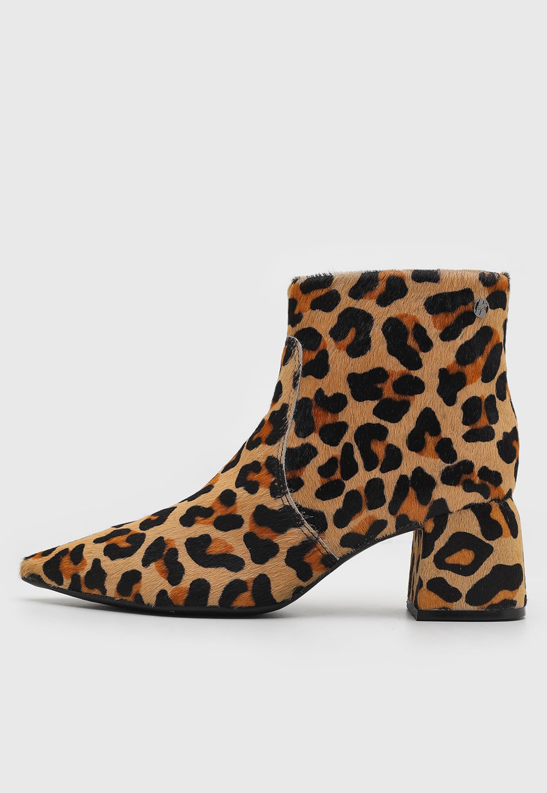 Bota Bottero Animal Print Cano Curto Bege