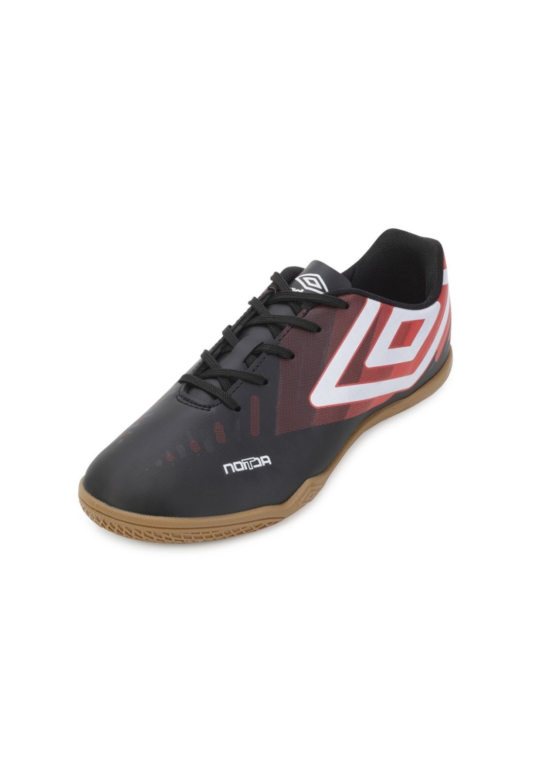 Chuteira Futsal Umbro Action UM24 Preto-Vermelho