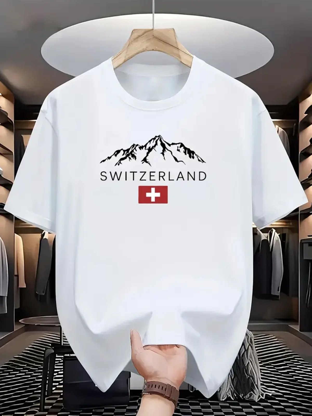 Camiseta Estampada Suiça Safira Moda Algodão Branca