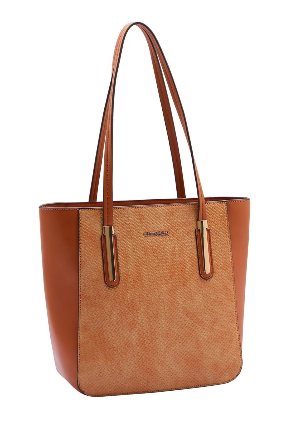 Bolsa Feminina Contraste Ombro Salmão Claro 3484087