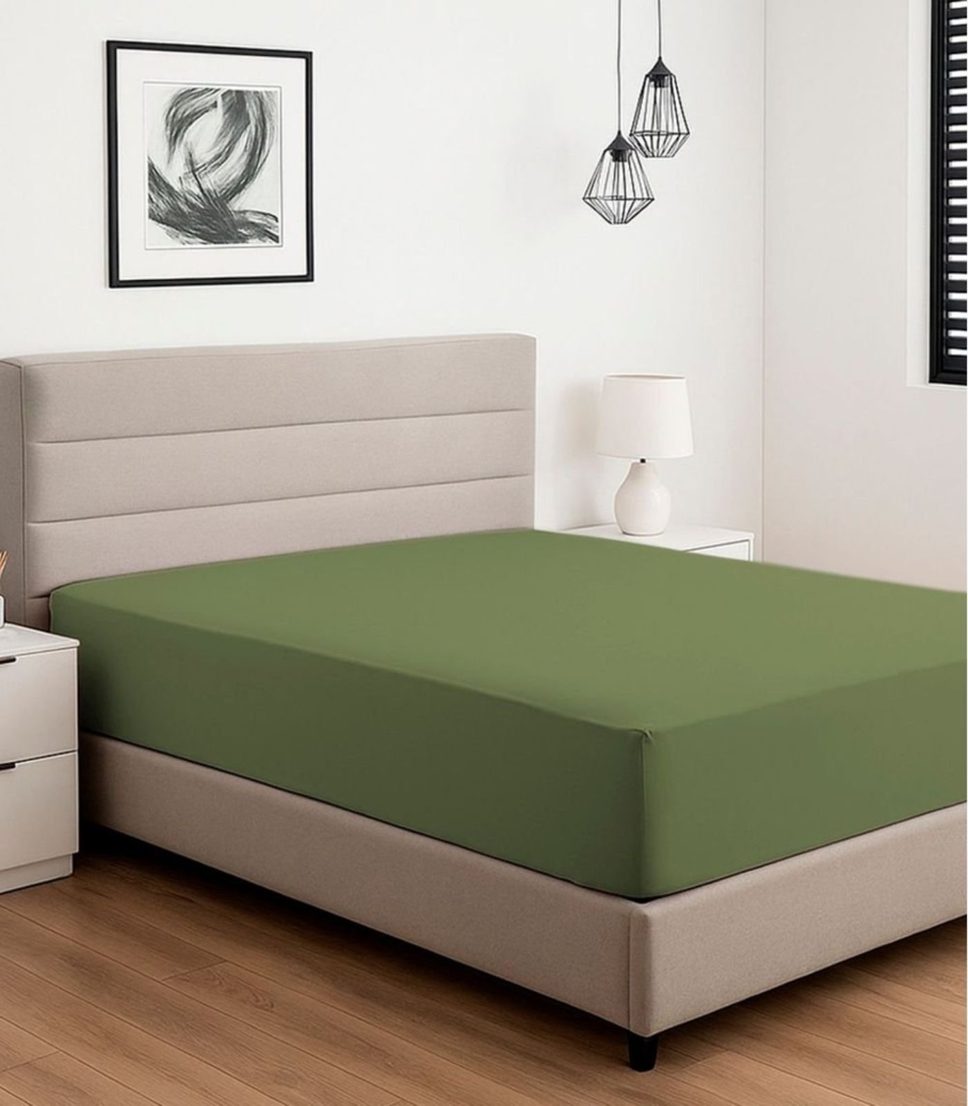 Lençol Liso Queen Com Elástico Vivaldi Verde