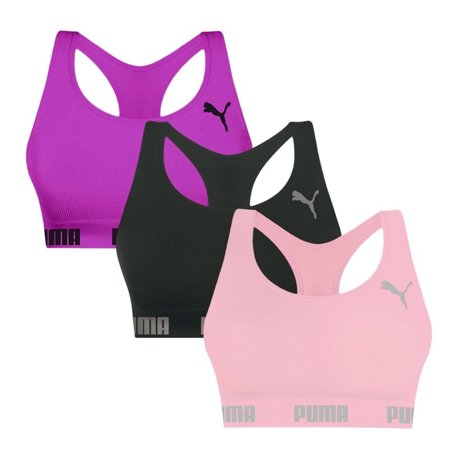 Kit 3 Tops Puma Nadador Sem Costura Feminino