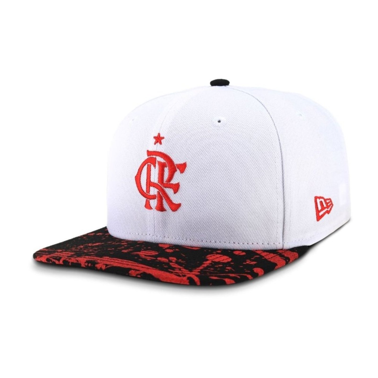 Boné New Era 9FIFTY Original Fit Flamengo Futebol Aba Reta Branco