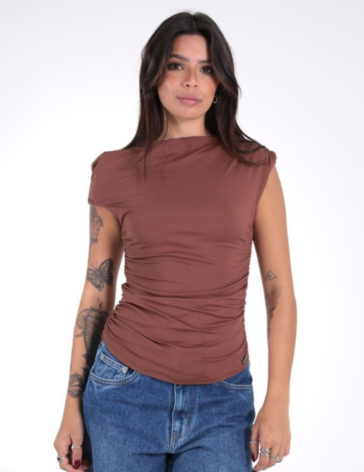 Blusa Feminina Regata Suplex com Franzido Revanche-BL.FEM.00254