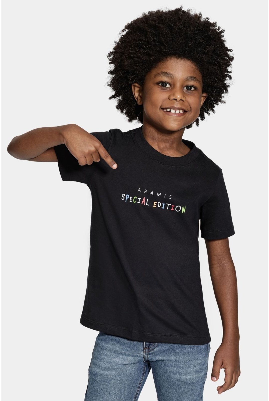 Infantil – Camiseta Aramis Algodão Special Edition Manga Curta Preto