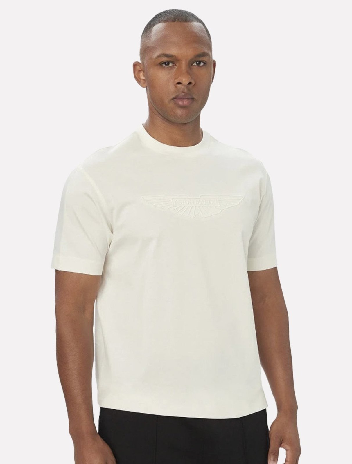Camiseta Hugo Boss x Aston Martin Masculina Regular Fit C-Taut 180_AM Off White