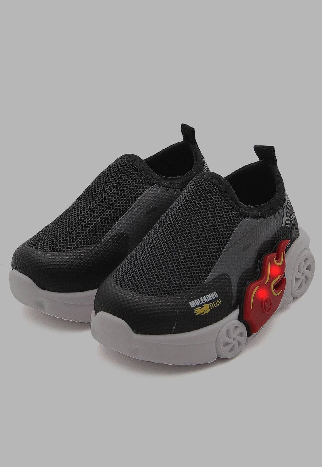 Infantil - Tênis Molekinho Slip On Rodas LED Preto