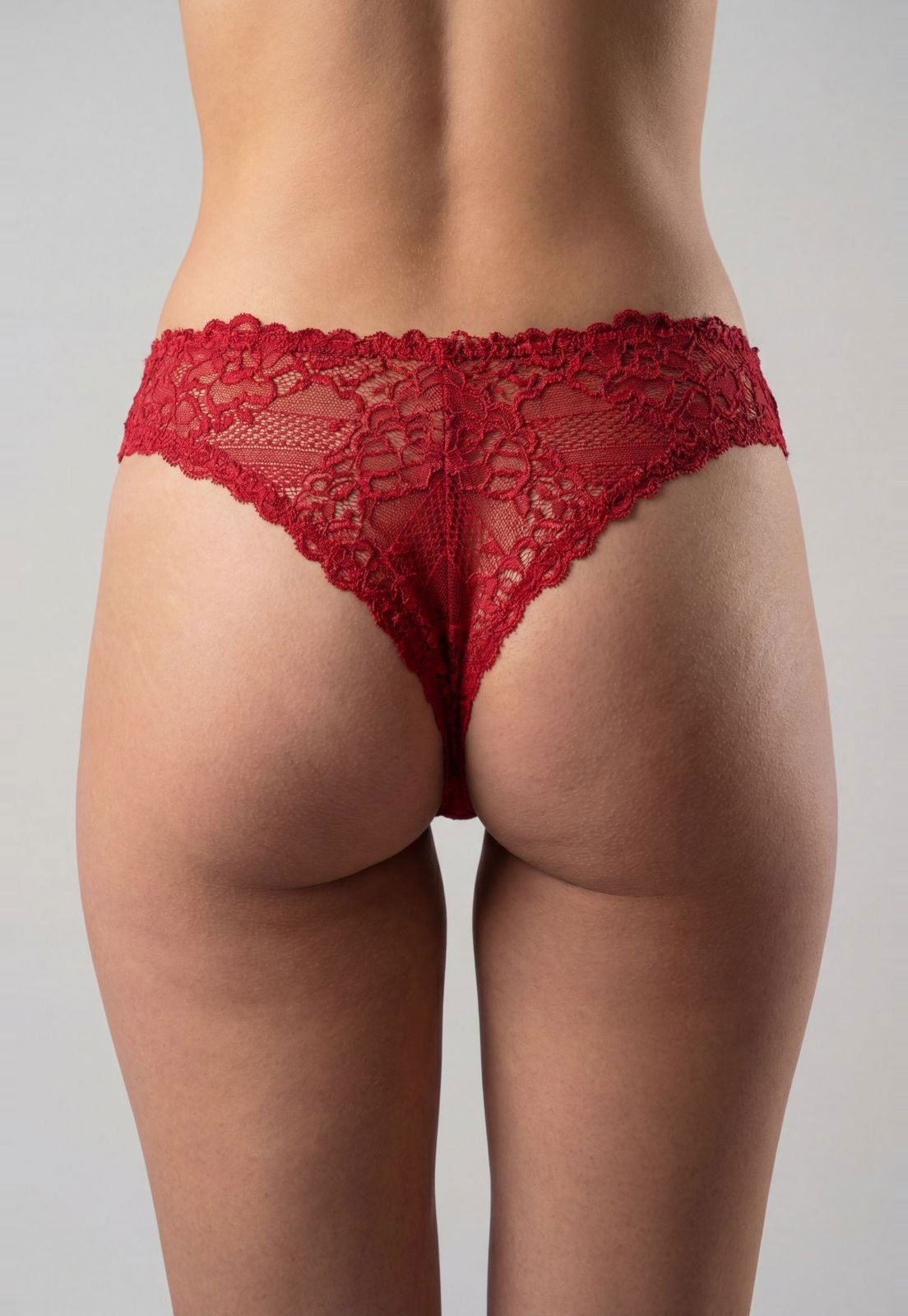 Vista 3 Calcinha Feminina Hope Biquíni Renda Vermelha vermelho Hope vermelho