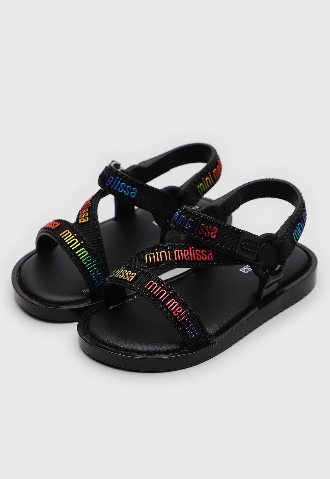 Infantil - Sandália Mini Melissa Stripes M Lover Preta