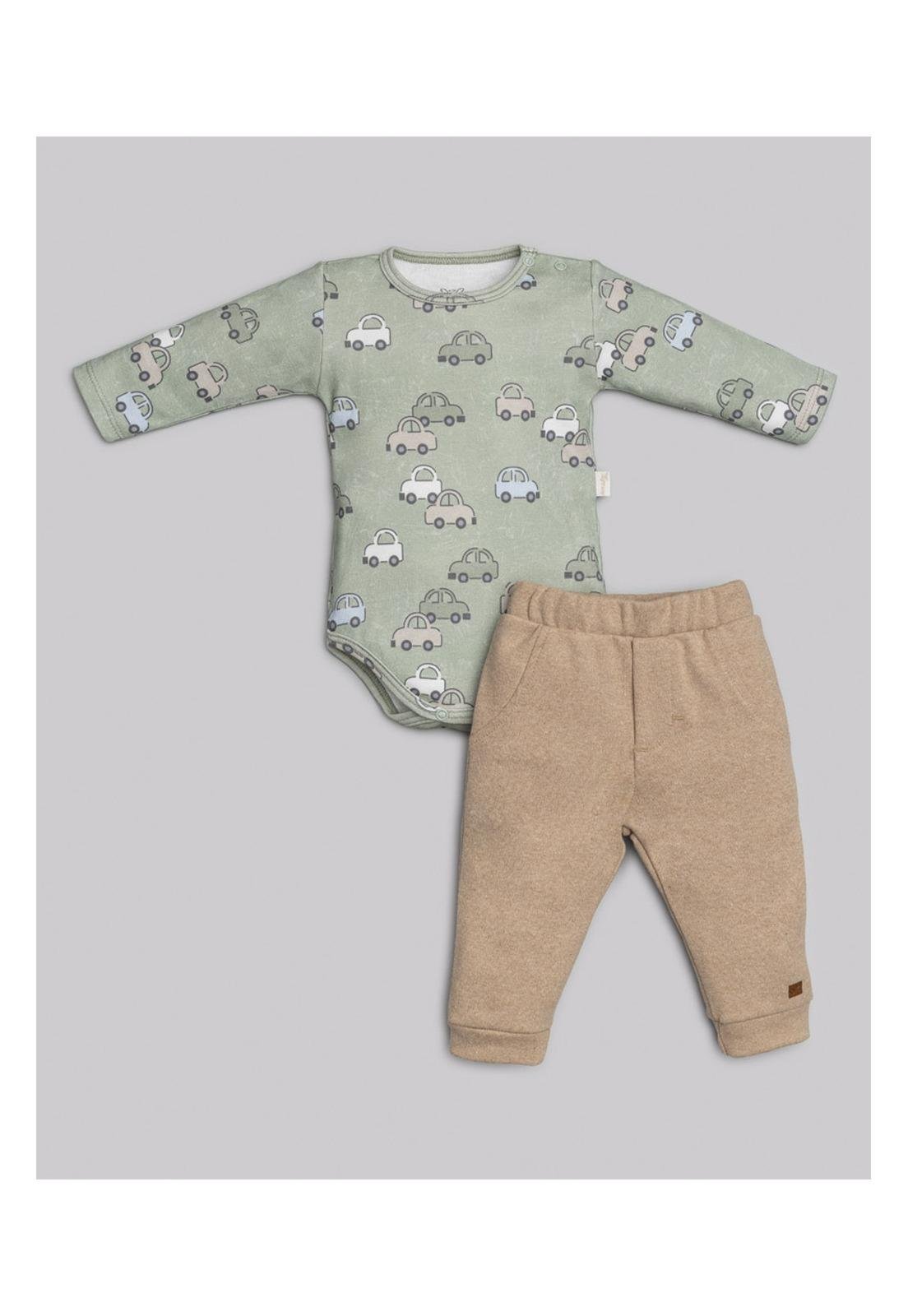 Infantil - Conjunto Calça Body Manga Longa Anjos Baby G Branco