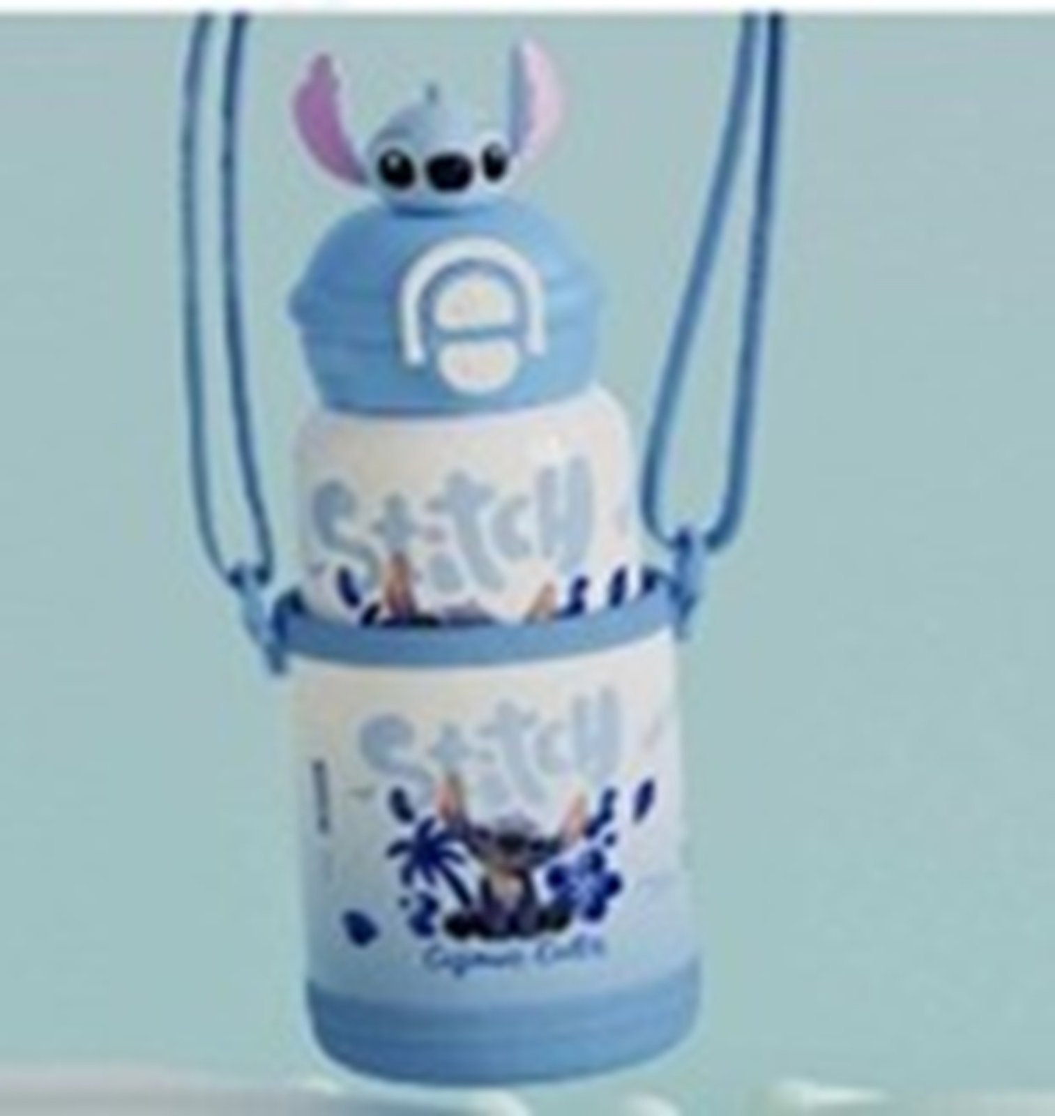 Infantil - Garrafa Stitch Reforçada Escolar Azul Antivazamento Disney