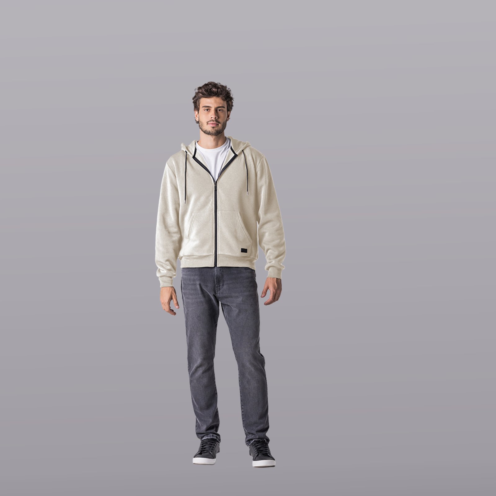 Jaqueta Moletom Masculina Zune OFF WHITE