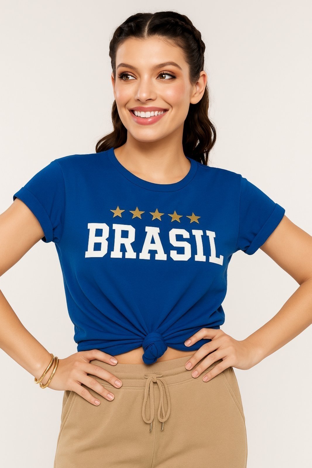 Vista 2 Camiseta Brasil D Bell Outlet Fashion 5 Estrelas azul D BELL OUTLET FASHION azul