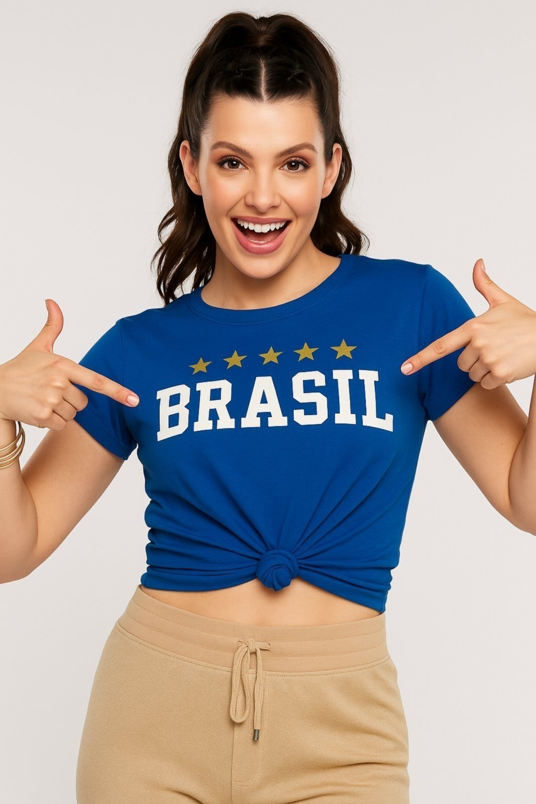 Vista 3 Camiseta Brasil D Bell Outlet Fashion 5 Estrelas azul D BELL OUTLET FASHION azul
