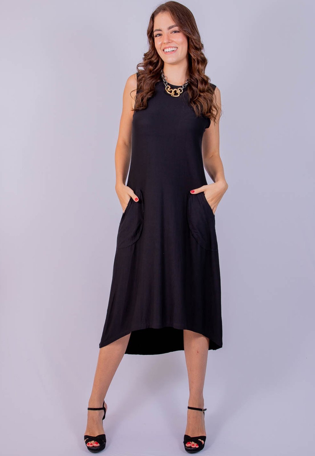 Vestido Maria Paes Mullet Preto