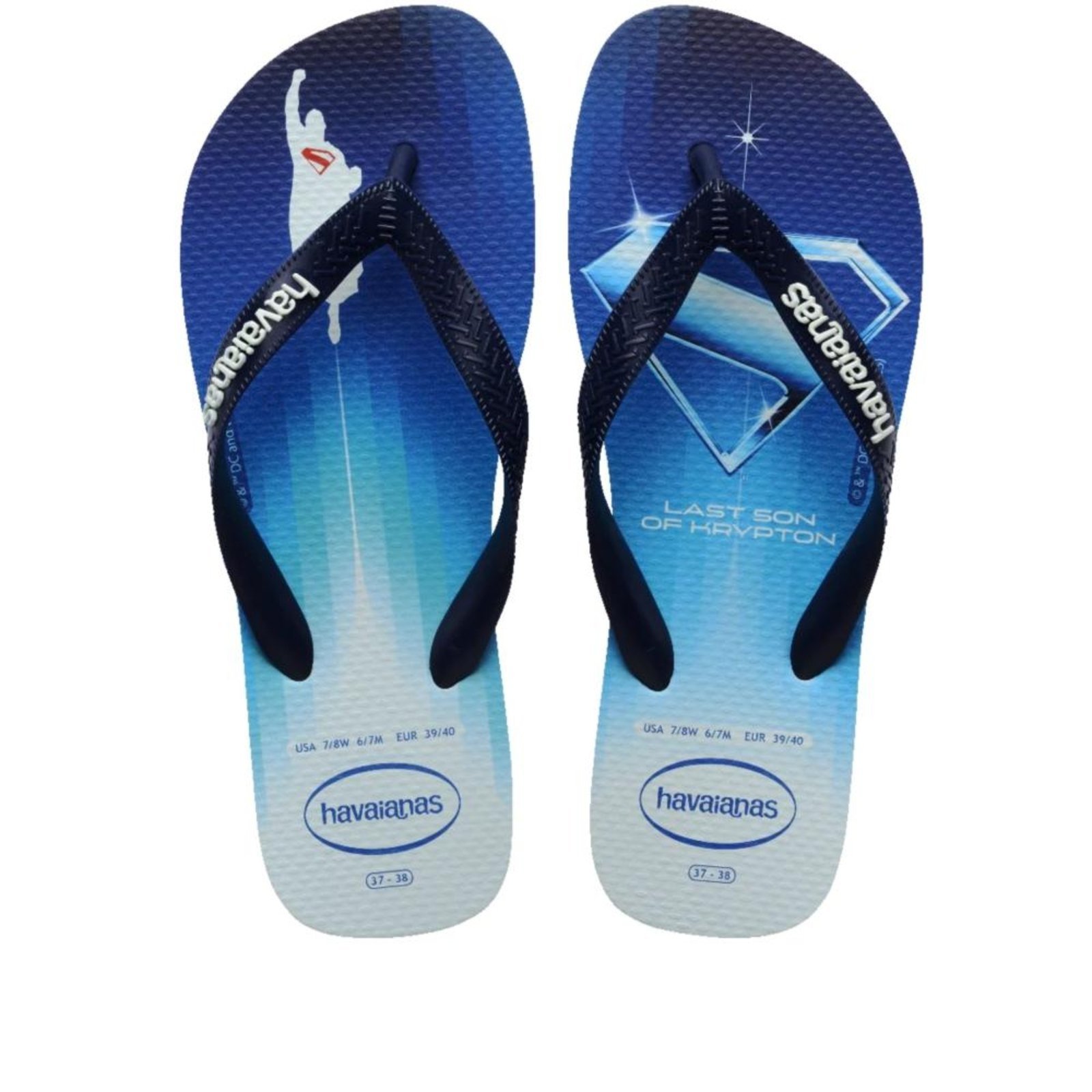 Vista 2 Chinelo Masculino Havaianas Herois Dc Branco/Azul Incolor incolor azul Havaianas incolor azul