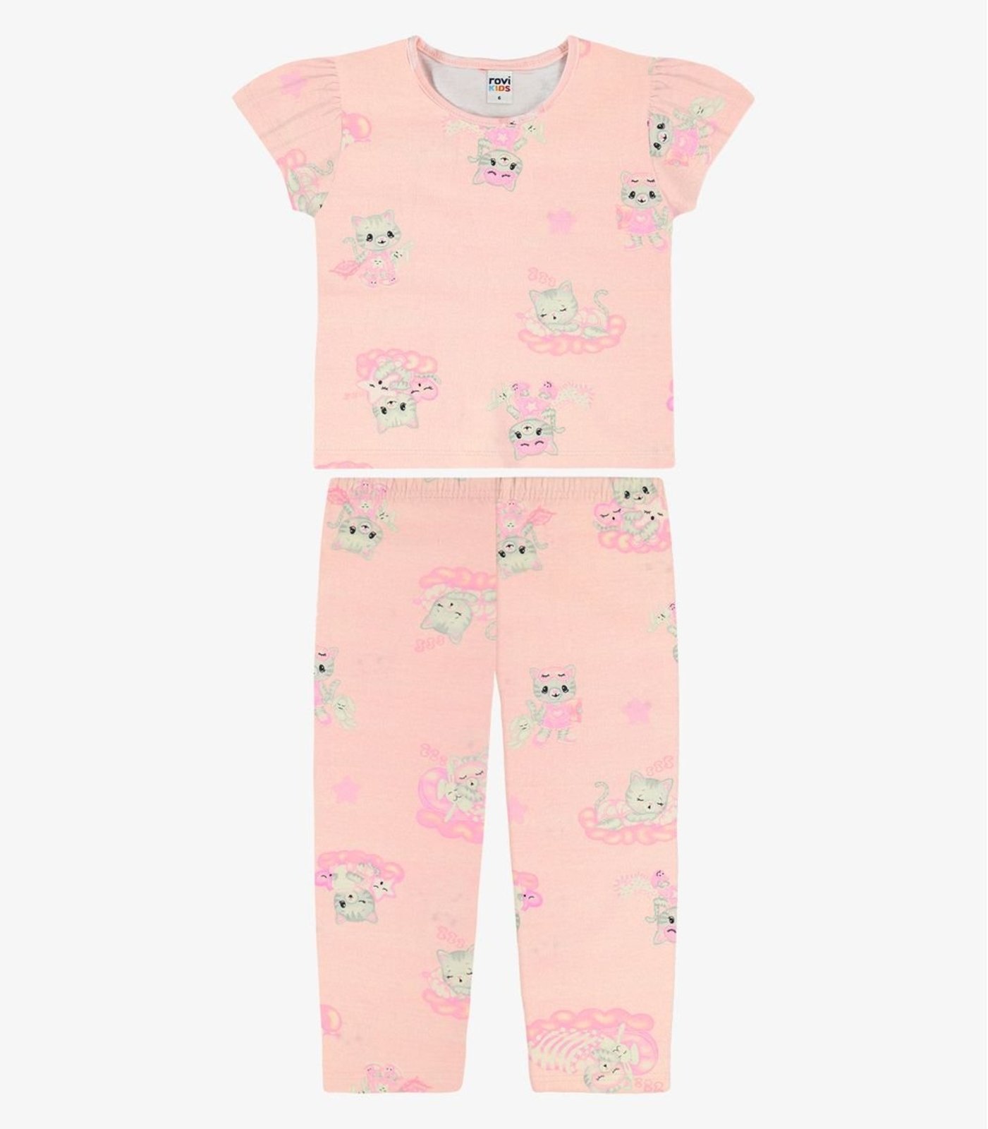 Pijama Blusa Com Calça Rovi Rosa
