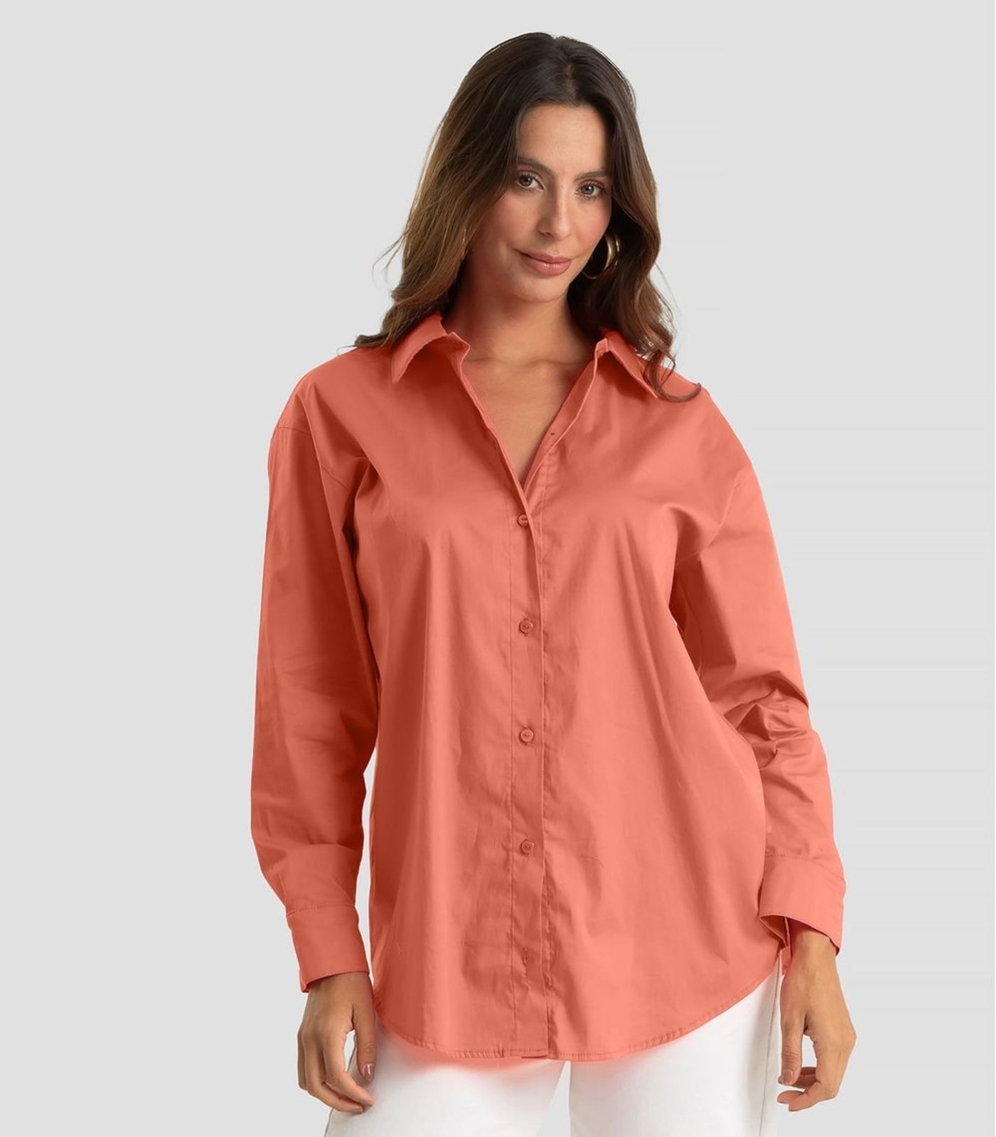 Camisa Feminina Aberta E Laços nas Costas Dianna Laranja