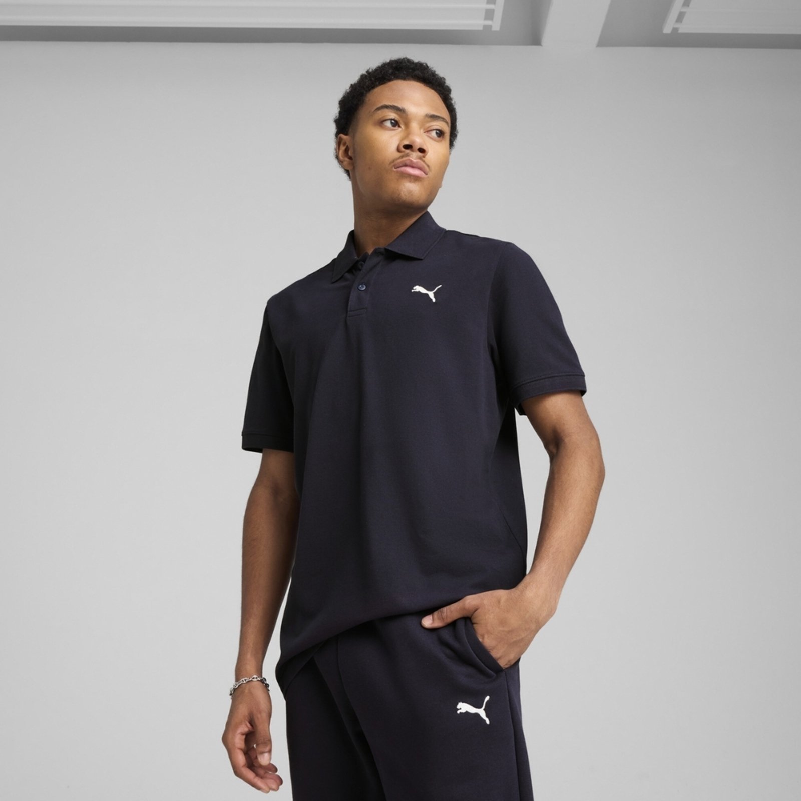 Vista 2 Camisa Polo Essentials Pique Masculina Puma branco Puma branco