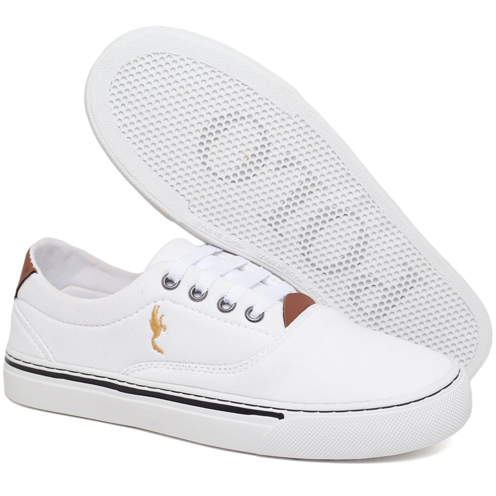 Vista 3 Tênis Feminino Authentic Polo Blu Branco com Relógio Digital do ao 40 branco blu Polo Blu branco blu