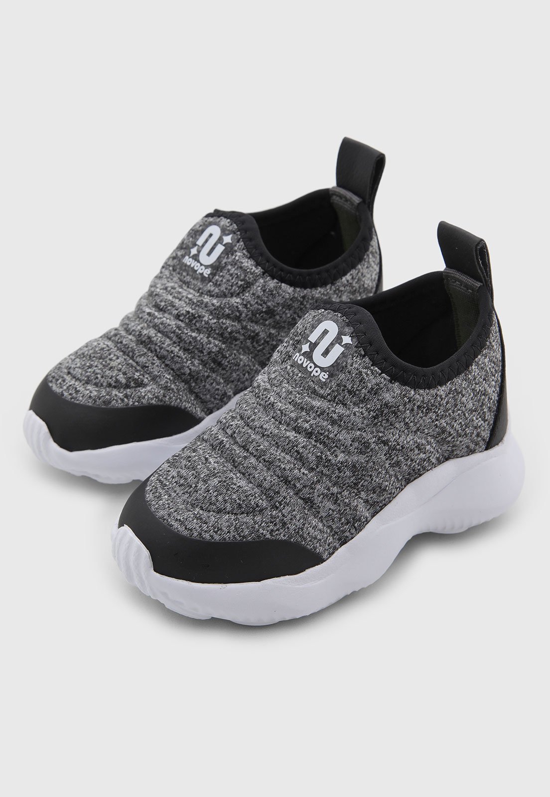 Infantil - Tênis Novopé Cano Baixo Slip On Cinza