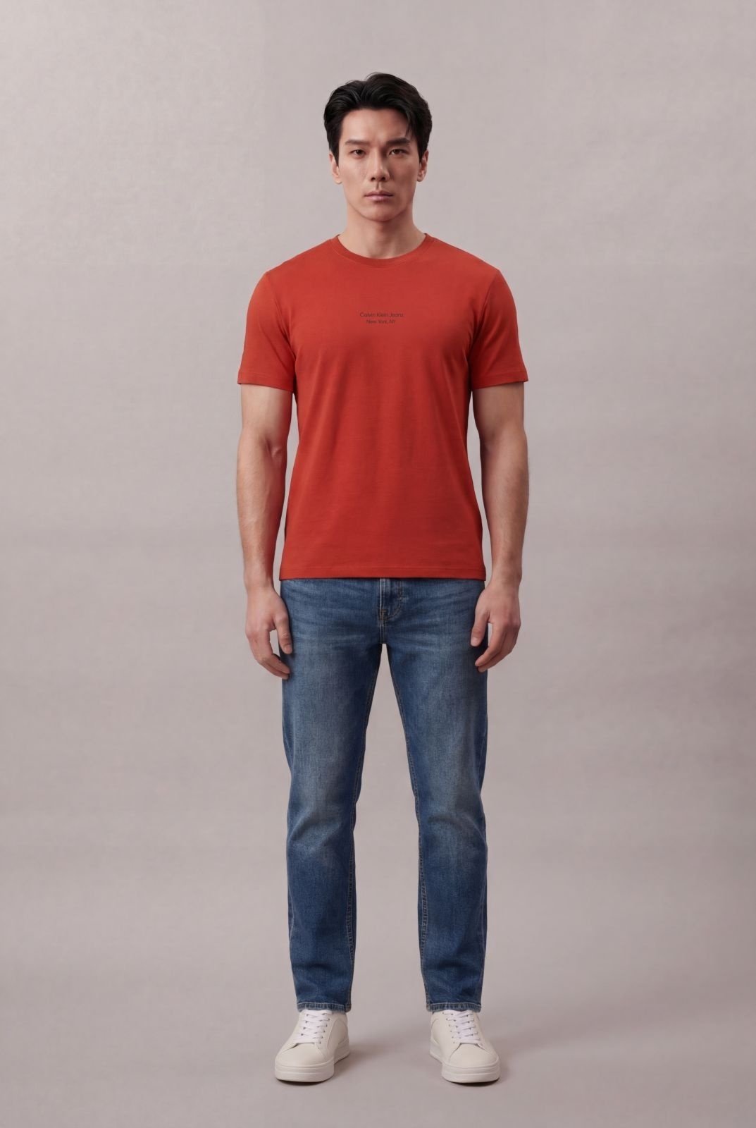 Camiseta Manga Curta Logo Calvin Klein Jeans, Ny - Ferrugem Calvin Klein Jeans