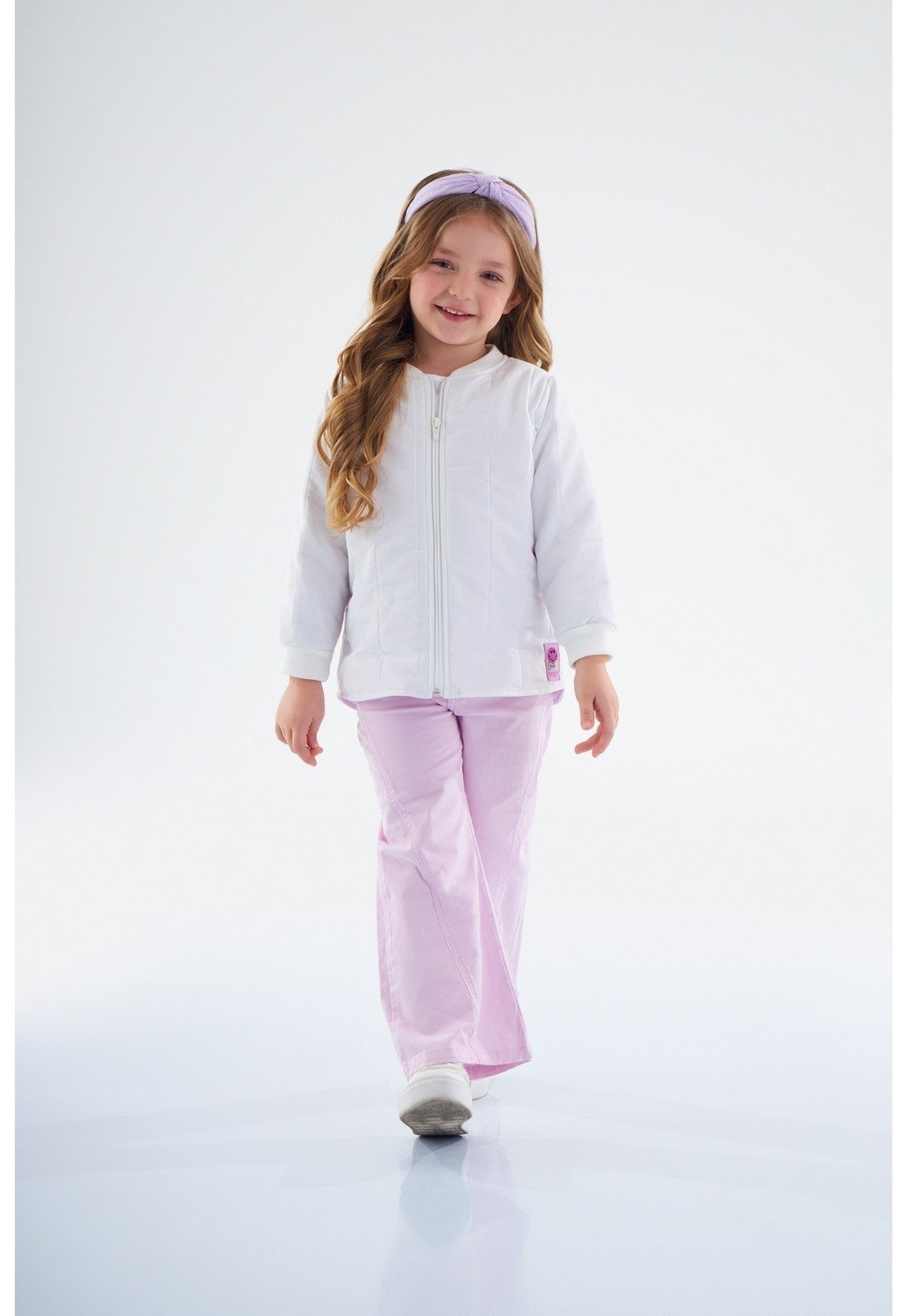 Infantil – Jaqueta em Matelassê Feminina Up Baby Off White