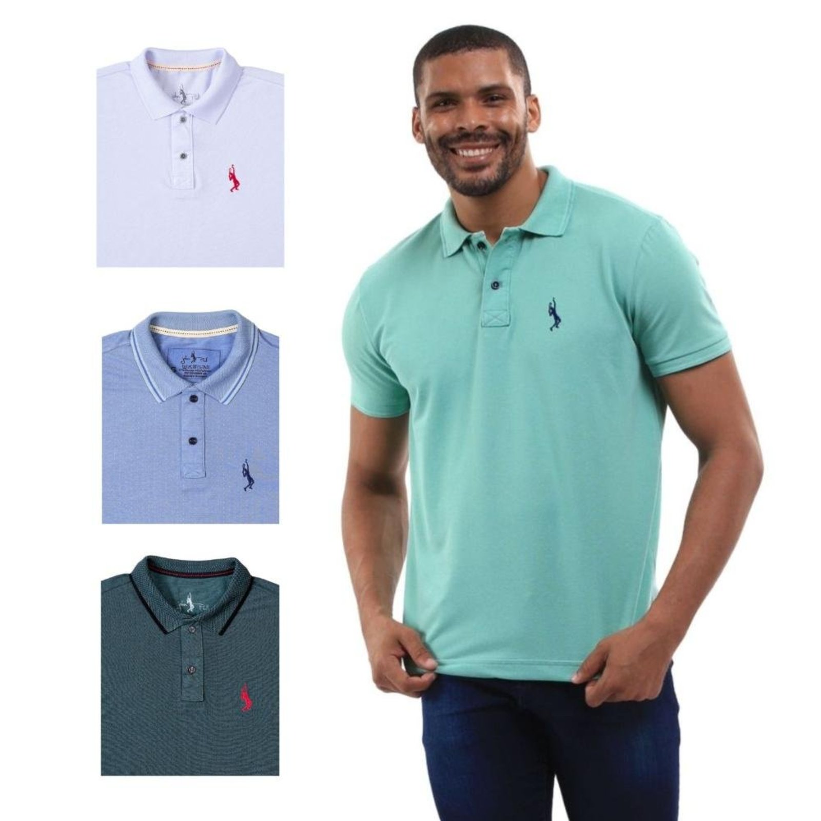 Kit 4 Camisa Polo Lisa Casual Elegante Ocasiões