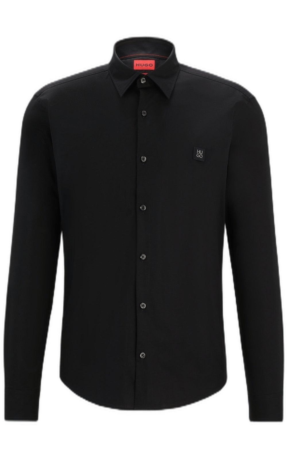 Camisa De Corte Slim Em Algodão Com Logo Empilhado
