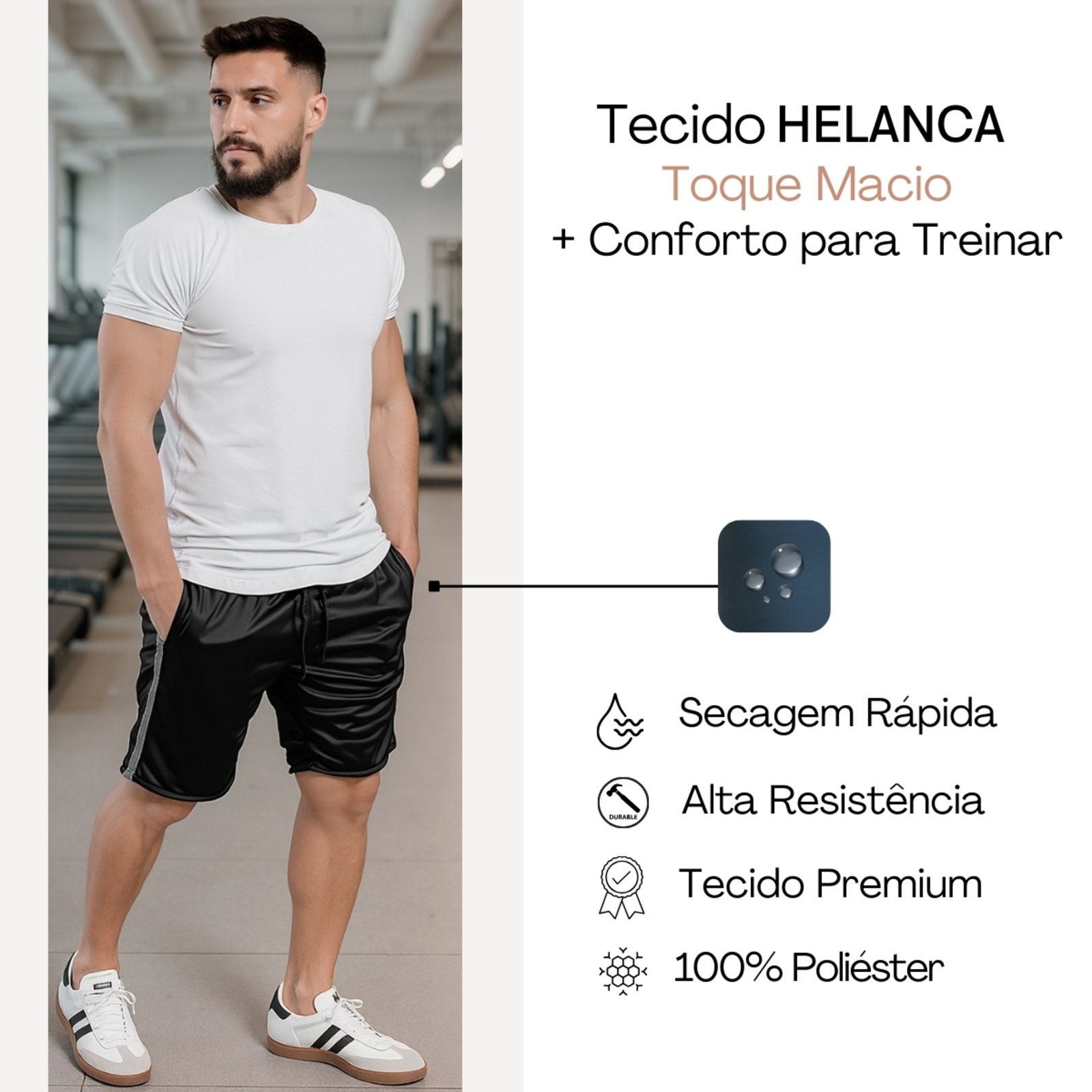 Kit 2 Bermuda Masculina KS Short Helanca Esporte Academia Treino