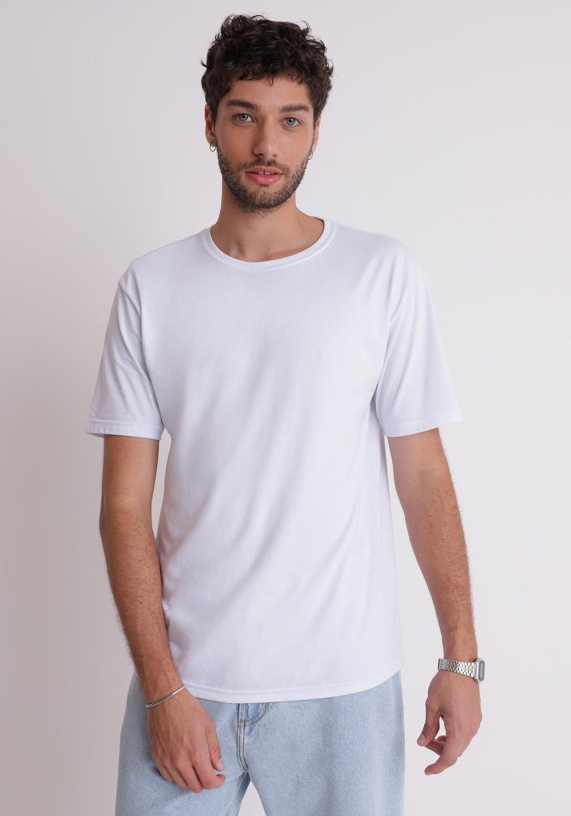 Camiseta básica branca Gang 100% Algodão qualidade conforto