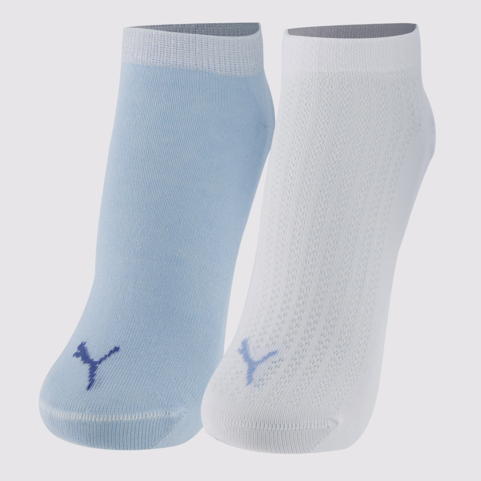 Vista 2 Kit Meia Puma Sapatilha 2 Pares Feminina e Br azul Puma azul