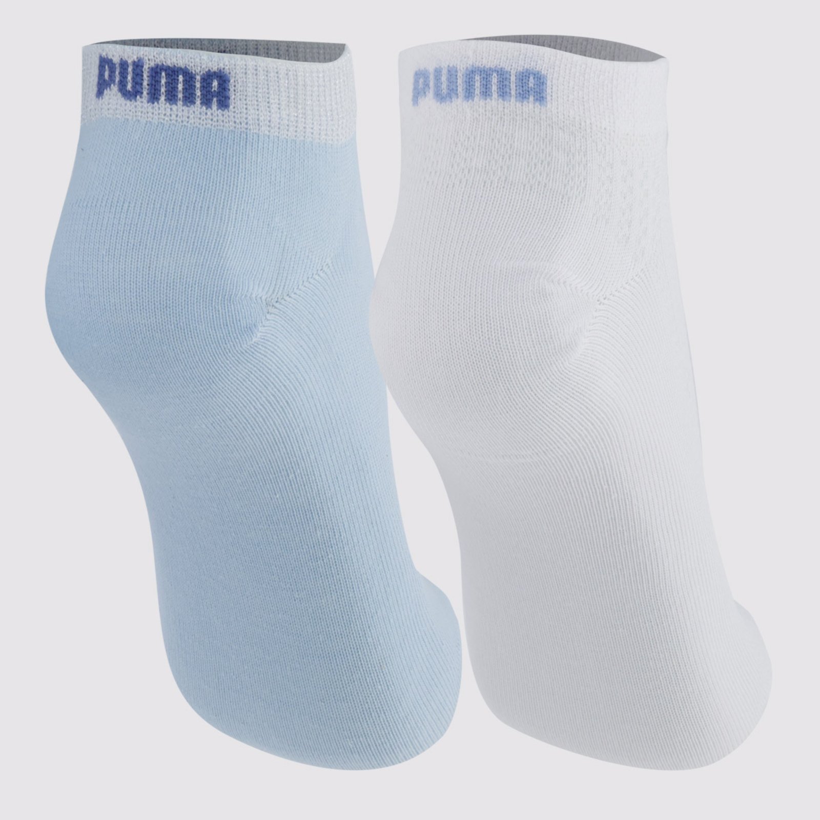 Vista 3 Kit Meia Puma Sapatilha 2 Pares Feminina e Br azul Puma azul