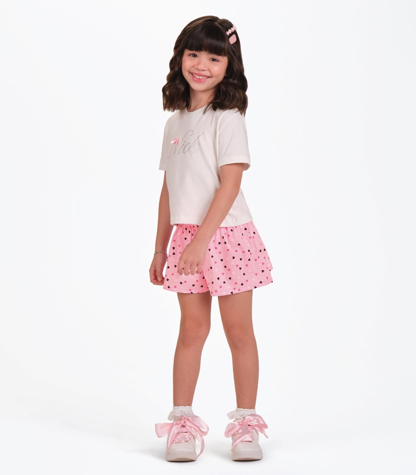 Infantil - Conjunto Blusa com Shorts Menina Trick Nick Rosa