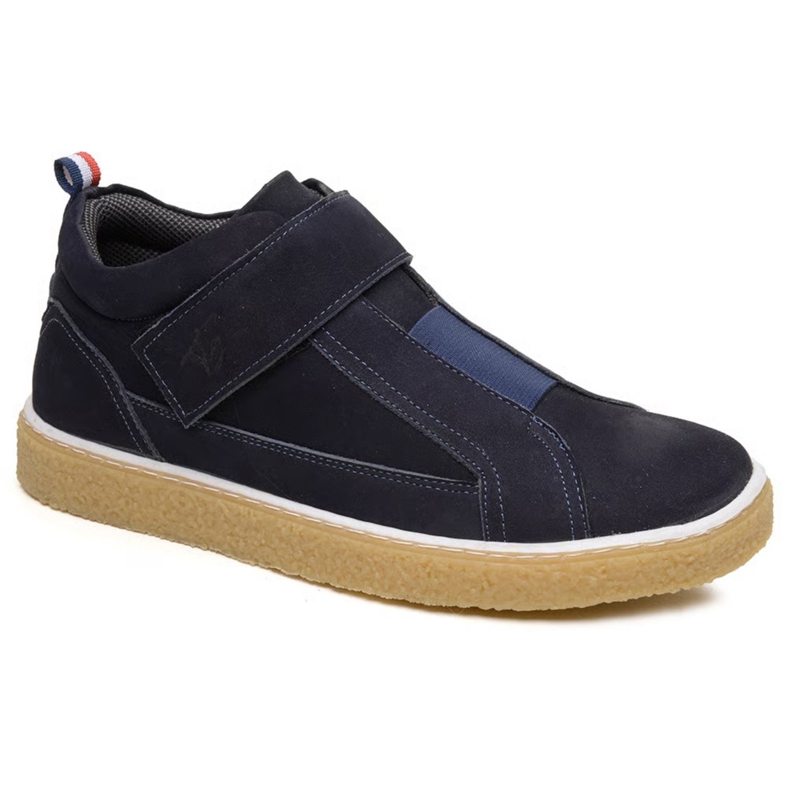 Vista 2 Tênis Masculino Cano Alto Em Couro Legítimo Sola Borracha Conforto Casual Marinho super shoes azul marinho super shoes azul marinho
