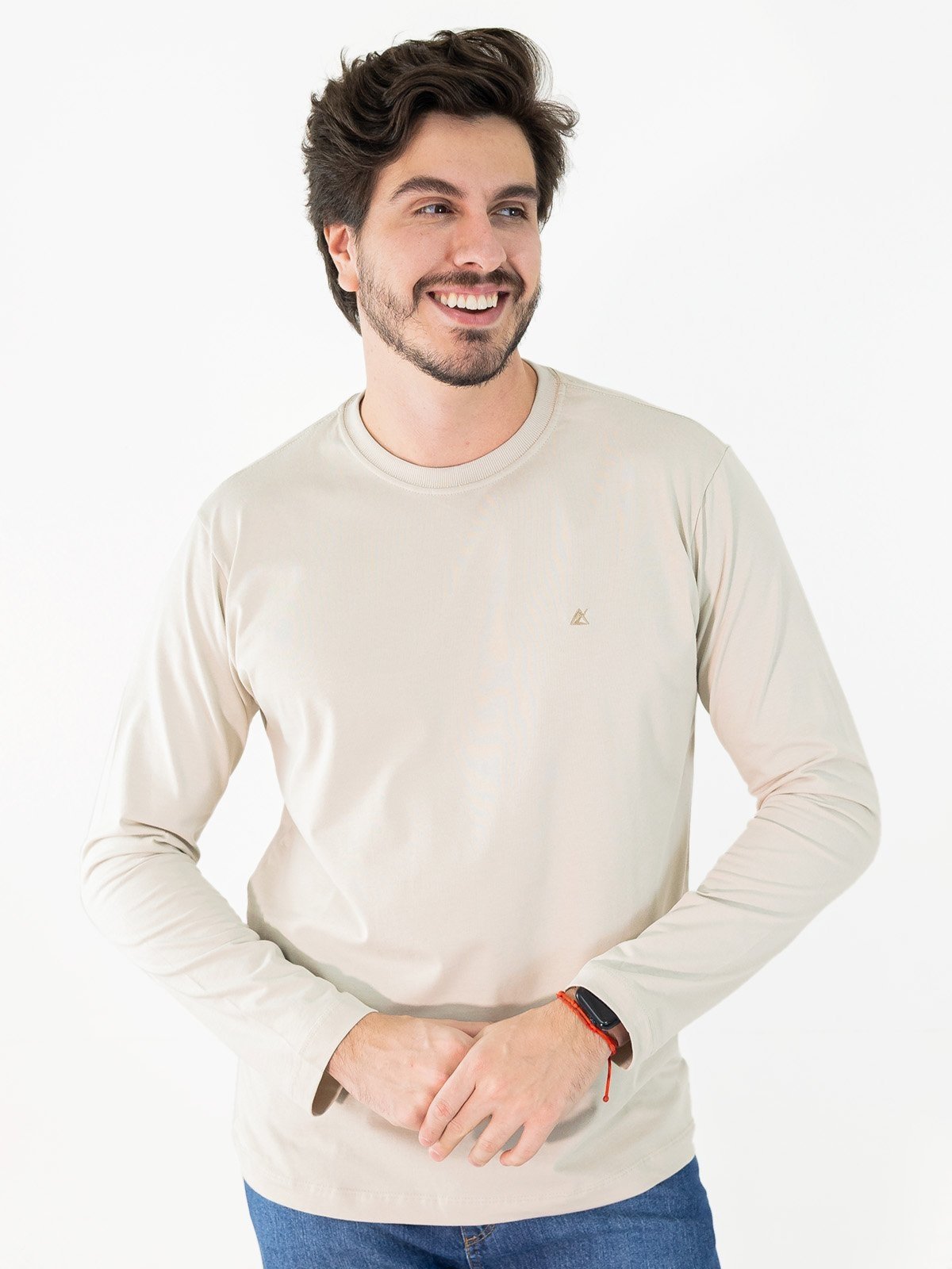 Camiseta Masculina Básica Manga Longa Algodão Cores Anticorpus