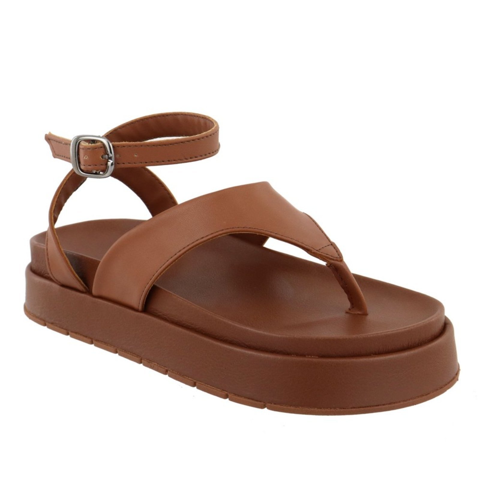 Sandália Papete Plataforma Sola Alta Caramelo Tellini Store