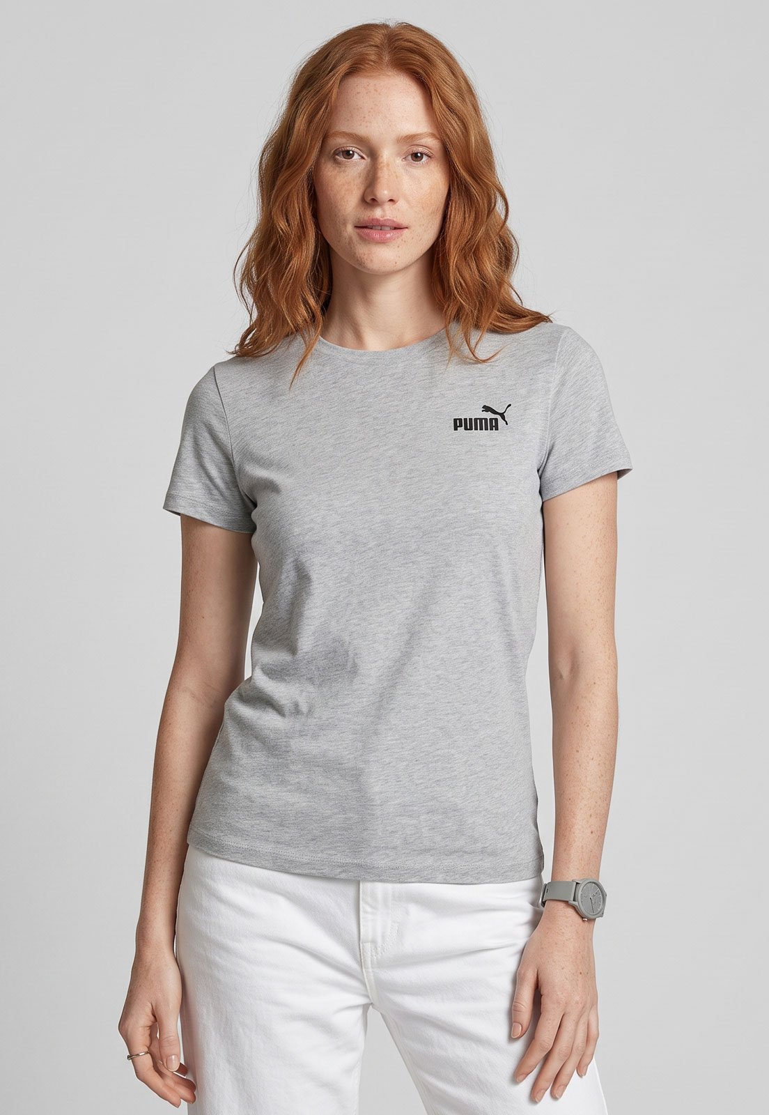 Camiseta Puma ESS Small No 1 Logo Tee Cinza