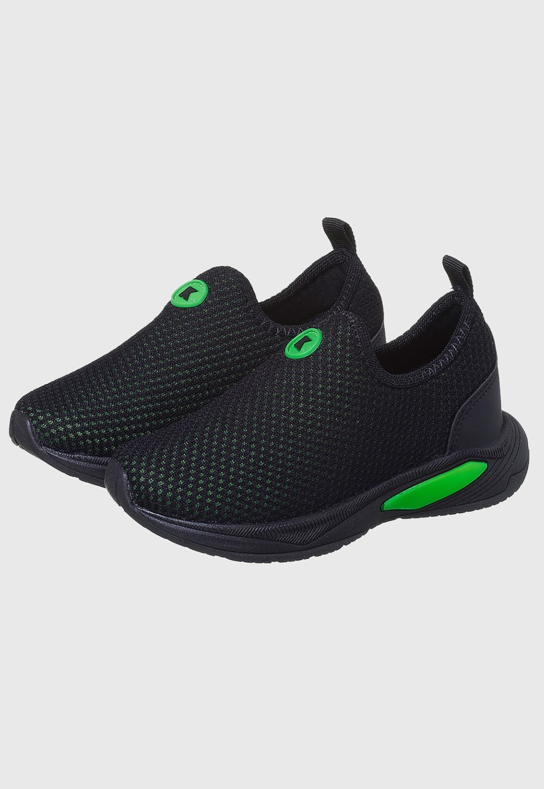 Infantil – Tênis Meia Calce Facil Masculino Preto com Verde tep