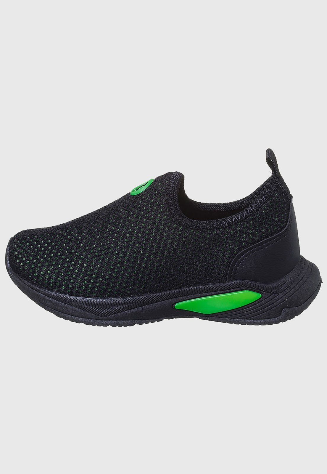Vista 3 Infantil - Tênis Meia Calce Facil Masculino Preto com Verde tep Kidstep preto verde Kidstep preto verde