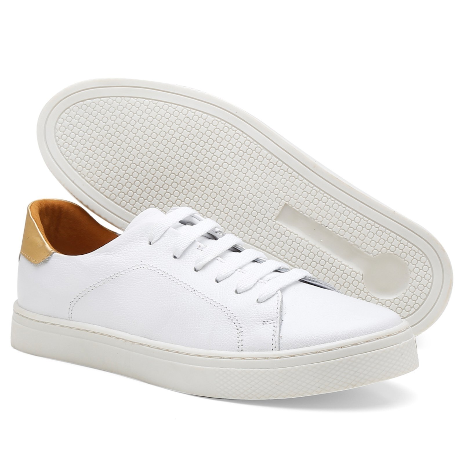 Tênis Ipê Mulato Couro Extra White and Gold Branco