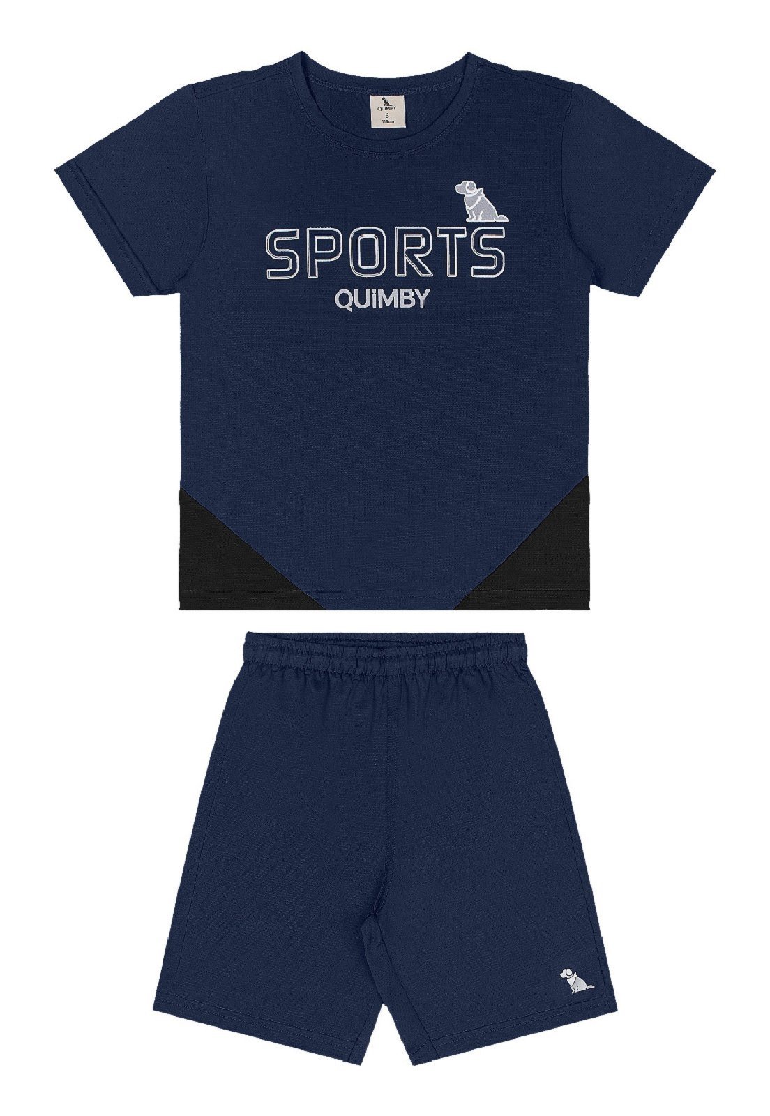 Infantil - Conjunto Camiseta Bermuda Dry Fit Quimby Azul
