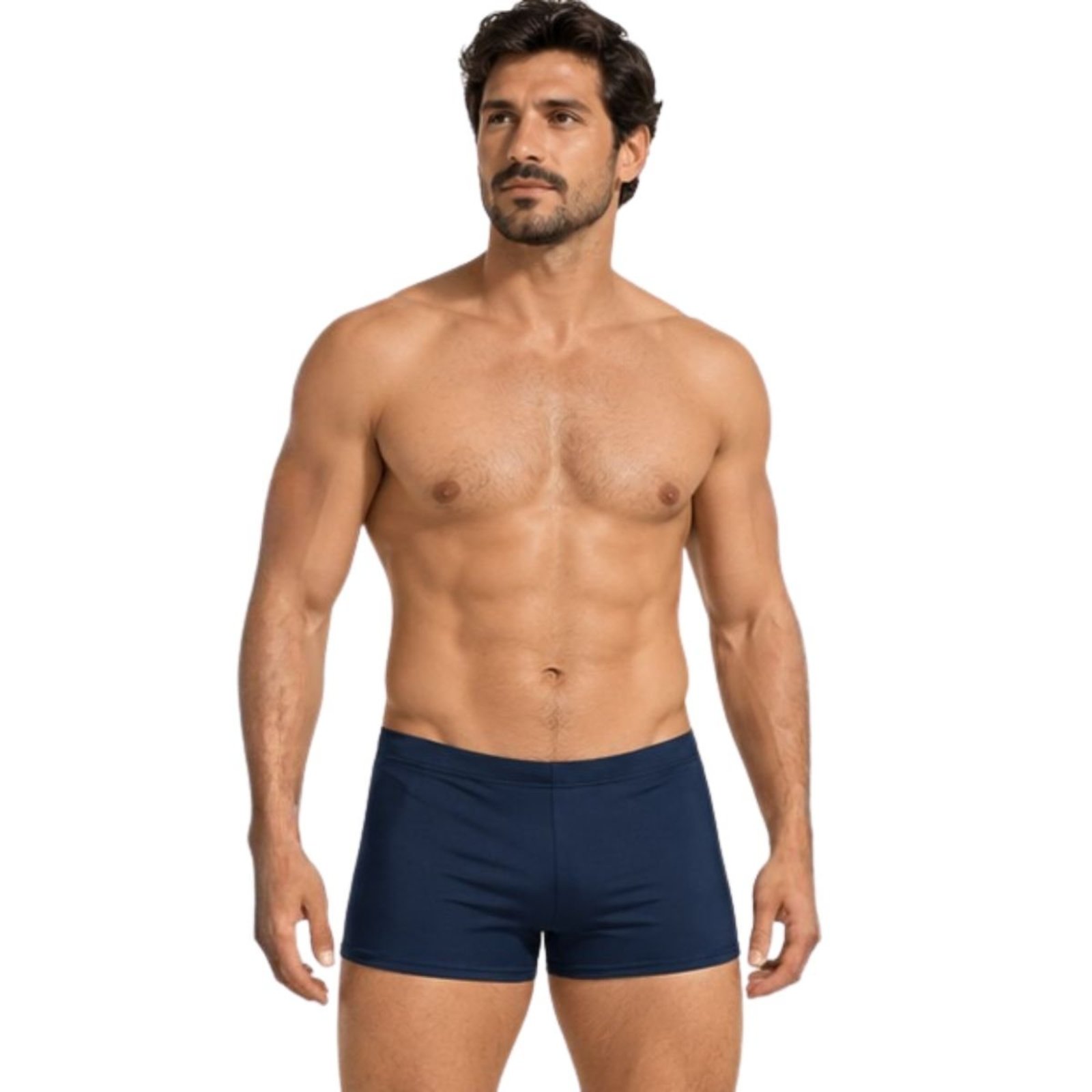 Sunga Boxer Slim Fitness Masculina Uv Microfibra Forrada Azul Marinho