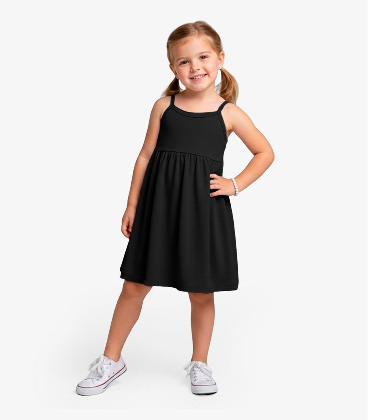 Infantil - Vestido Menina de Alças Select Preto